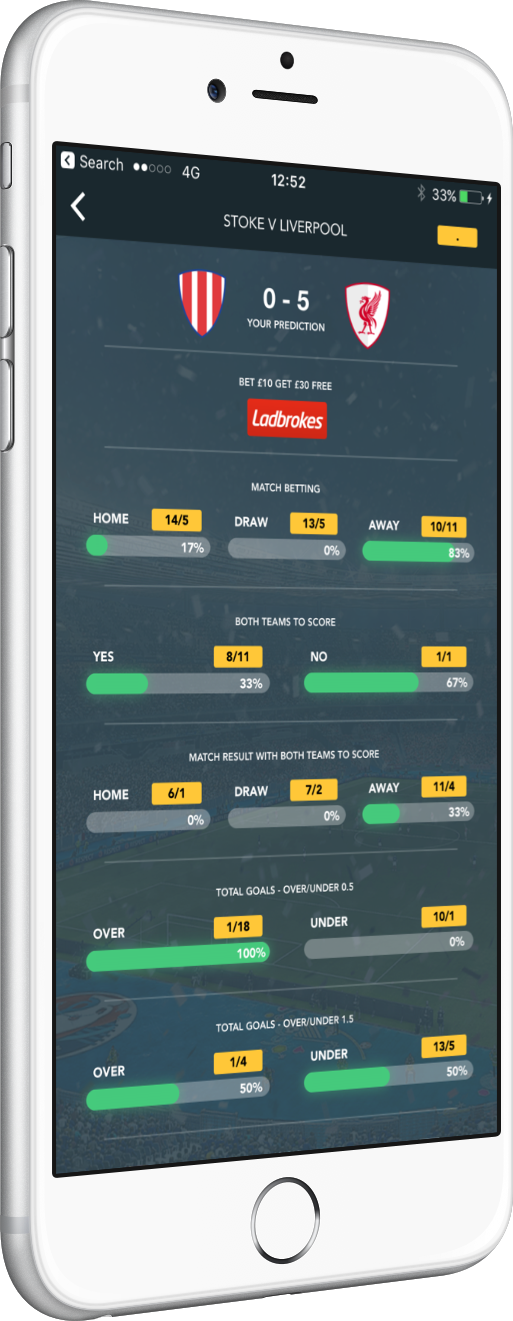 Goal Machine App Stats iPhone Screenshot